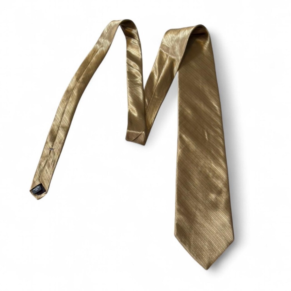 Vintage 90s Stafford 100% Silk Gold Tie